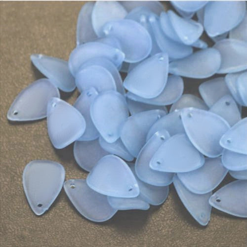 Acrylic Beads, Petals, Frosted, Sky Blue, 17mm - BEADED CREATIONS