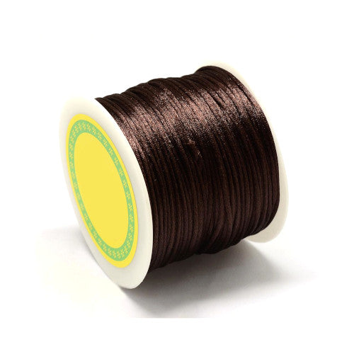 Beading Cord, Nylon Cord, Rattail, Satin Cord, Coconut Brown, 1.5mm - BEADED CREATIONS