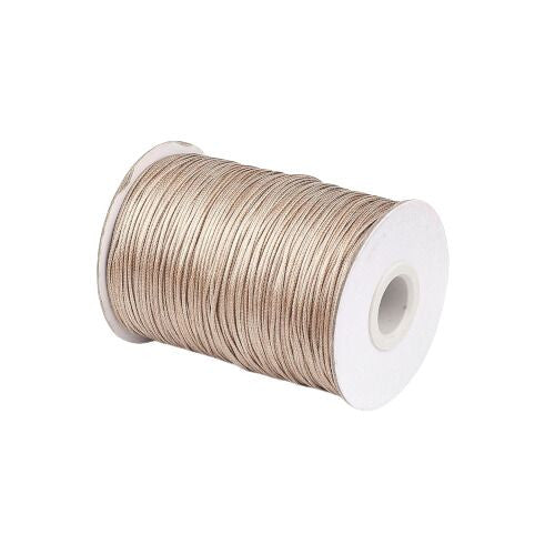 Beading Cord, Waxed, Polyester Cord, Camel, 1mm - BEADED CREATIONS