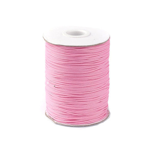 Beading Cord, Waxed, Polyester Cord, Pink, 1mm - BEADED CREATIONS