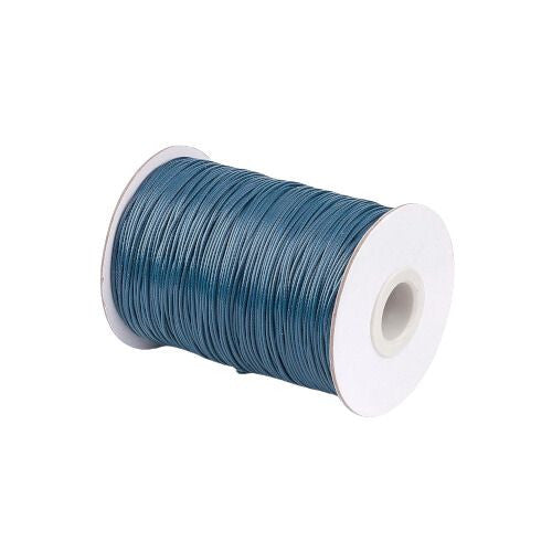 Beading Cord, Waxed, Polyester Cord, Prussian Blue, 1mm - BEADED CREATIONS