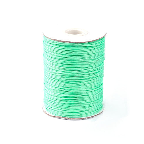 Beading Cord, Waxed, Polyester Cord, Spring Green, 1mm - BEADED CREATIONS