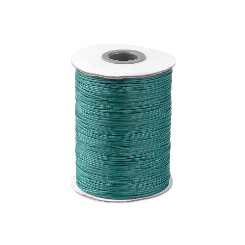 Beading Cord, Waxed, Polyester Cord, Teal, 1mm - BEADED CREATIONS