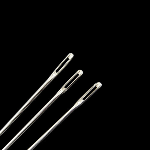 Beading Needles, Silver, Stainless Steel, 121x0.7mm - BEADED CREATIONS