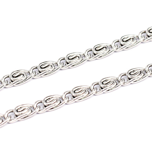 Chain, 304 Stainless Steel, Lumachina Chain, Open Link, Silver Tone, 0.8mm - BEADED CREATIONS