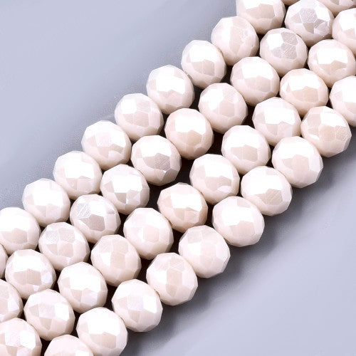 8mm Round Faceted Glass Beads - Misty Rose