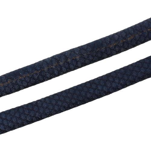 Faux Leather Cord, Flat, Textured, Ink Blue, 11mm - BEADED CREATIONS