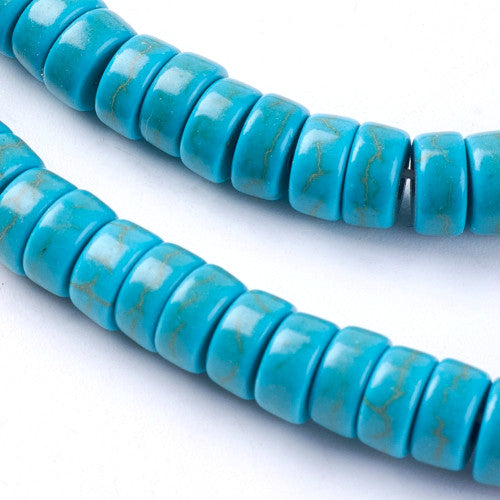 Gemstone Beads, Synthetic, Howlite, Heishi Beads, Disc, Flat, Round, Dyed & Heated, 6mm - BEADED CREATIONS