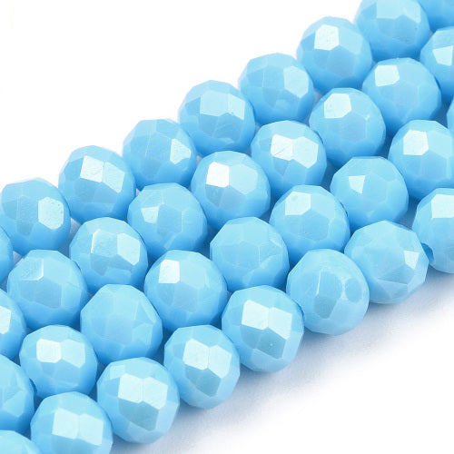 Iridescent Blue Large Glass Lentil Beads, 18mm by Bead Landing