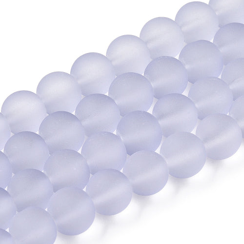 Glass Beads, Frosted, Round, Lilac, 8mm - BEADED CREATIONS