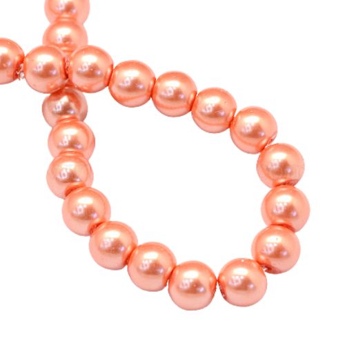 Glass Pearl Beads, Coral, Round, 4mm - BEADED CREATIONS