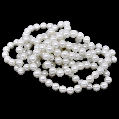 Glass Pearl Beads, Strand, Bridal White, Round, 10mm - BEADED CREATIONS