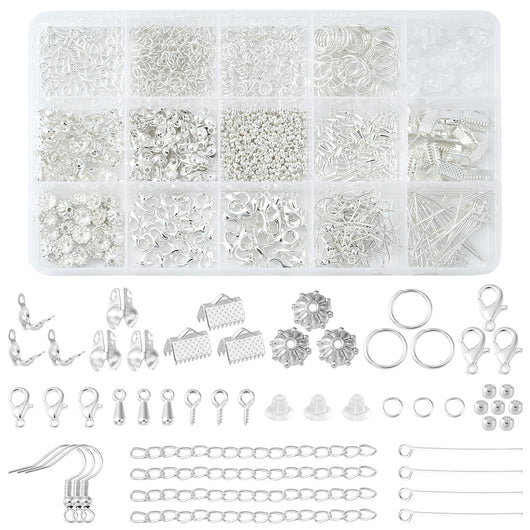 Jewelry Making Finding Kit, Silver Plated, Jewelry Making Findings - BEADED CREATIONS