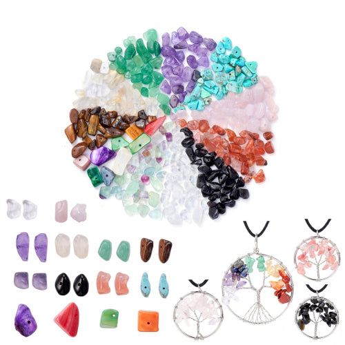 Jewelry Making Kit, Gemstone Chips, Shell Chips, Findings, Crystal Thread - BEADED CREATIONS