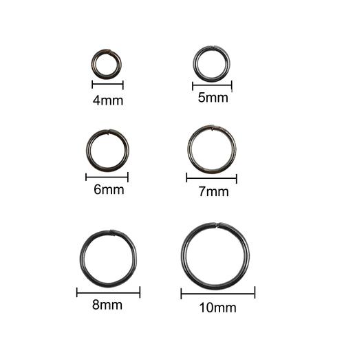 Jump Rings, Iron, Round, Open, Gunmetal Black, Assorted, 4-10x0.7mm, Variety Pack - BEADED CREATIONS