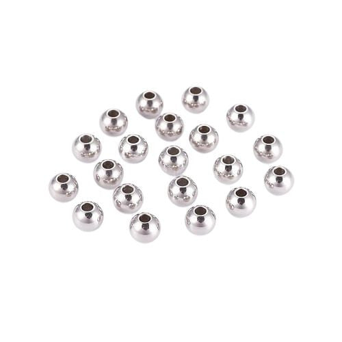 Metal Spacer Beads, 304 Stainless Steel, Silver Tone, Round, 4x3mm - BEADED CREATIONS