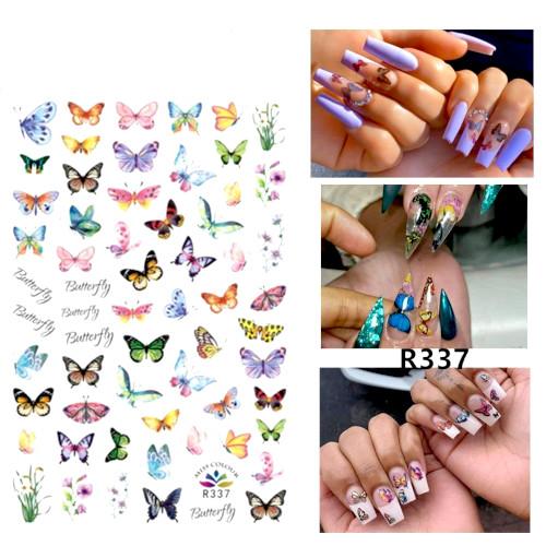 Nail Art, Nail Stickers, Butterflies, Flowers, 337 - BEADED CREATIONS