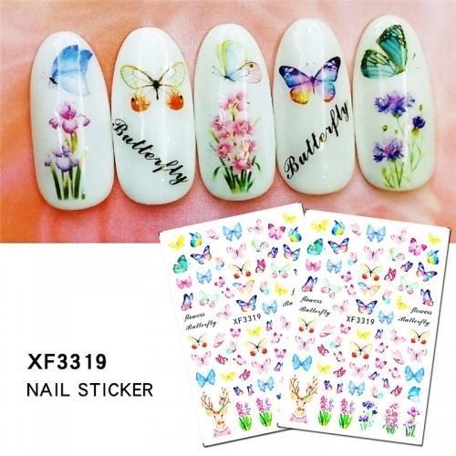 Nail Art, Nail Stickers, Butterflies, Flowers, Reindeer, XF3319 - BEADED CREATIONS