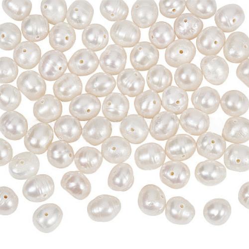Pearl Beads, Natural, Freshwater, Cultured, Potato, Old Lace, 8-9mm - BEADED CREATIONS