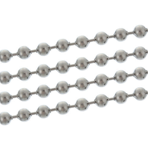 Chain, 304 Stainless Steel, Ball Chain, Silver Tone, 1.5mm - BEADED CREATIONS