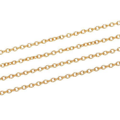 Chain, 304 Stainless Steel, Cable Chain, Soldered, Oval, Gold Plated, 2x1.5mm - BEADED CREATIONS