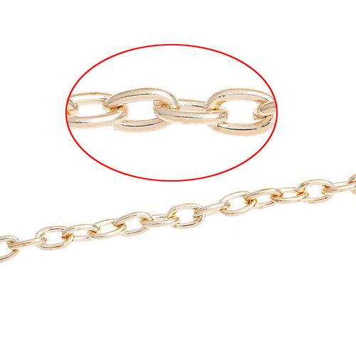 Chain, Brass, Cable Chain, Open Link, Oval, Rose Gold, 5.5x3.5mm - BEADED CREATIONS