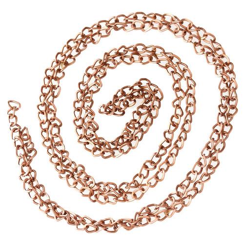 Chain, Iron, Twisted Chain, Curb Chain, Open Link, Red Copper, 5x4mm - BEADED CREATIONS