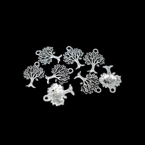 Charms, Tree Of Life, Silver Tone, Alloy, 21mm - BEADED CREATIONS