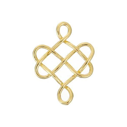 Connectors, Celtic Knot, Endless Knot, Gold Plated, Link, Brass, 24mm - BEADED CREATIONS