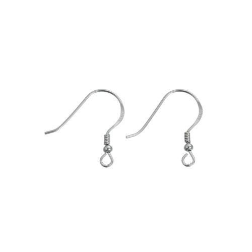 Earring Hooks, 925 Sterling Silver, Ear Wires, Ball And Coil, With Open Horizontal Loop, 18mm - BEADED CREATIONS