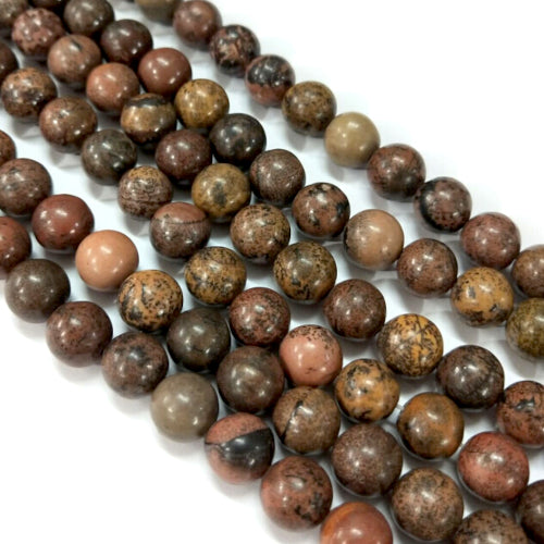 Gemstone Beads, Dendritic Jasper, Natural, Round, 8mm - BEADED CREATIONS