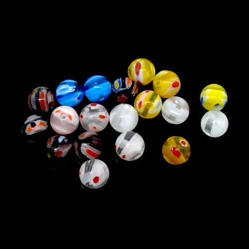 Glass Beads, Millefiori, Round, Translucent, Assorted Colors, 8mm - BEADED CREATIONS