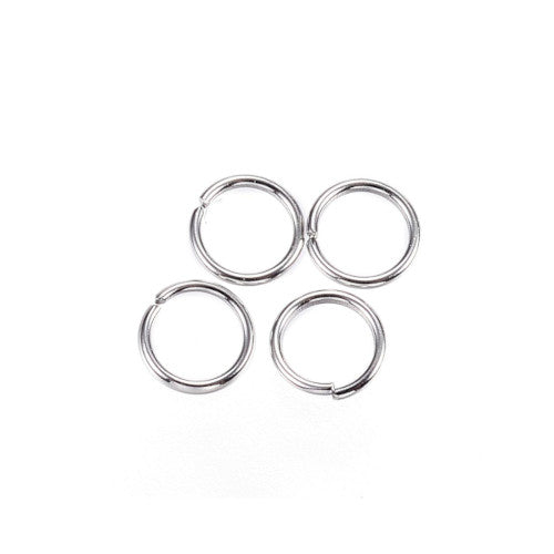 Jump Rings, 304 Stainless Steel, Round, Open, Silver Tone, 4x0.5mm - BEADED CREATIONS
