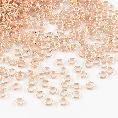 Jump Rings, Iron, Round, Open, Rose Gold, 6x0.7mm - BEADED CREATIONS