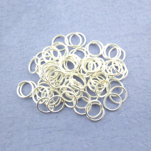 Jump Rings, Iron, Round, Open, Silver Plated, 7x0.7mm - BEADED CREATIONS