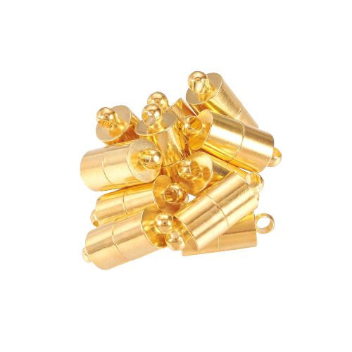 Magnetic Clasps, Barrel, Golden, Brass 16x6mm - BEADED CREATIONS