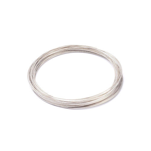 Necklace Memory Wire, Silver Plated, High Carbon Steel, 18