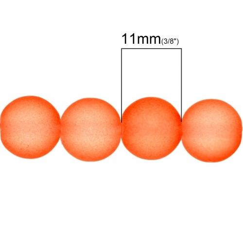Glass Beads, Frosted, Smooth, Round, Orange, 10mm - BEADED CREATIONS
