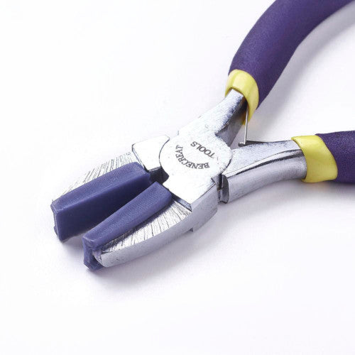 Pliers, Carbon Steel, Flat Nose, Nylon Jaw Pliers With Replaceable Nylon Jaws, Blue, 13.8cm - BEADED CREATIONS