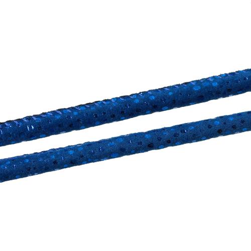 Fabric Cord, Embellished, Round, Royal Blue, 6mm - BEADED CREATIONS