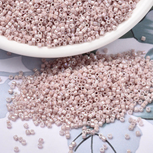 Seed Beads, MIYUKI Delica®, Cylinder, Japanese Seed Beads, 11/0, (DB1505), Opaque Pink Champagne AB - BEADED CREATIONS