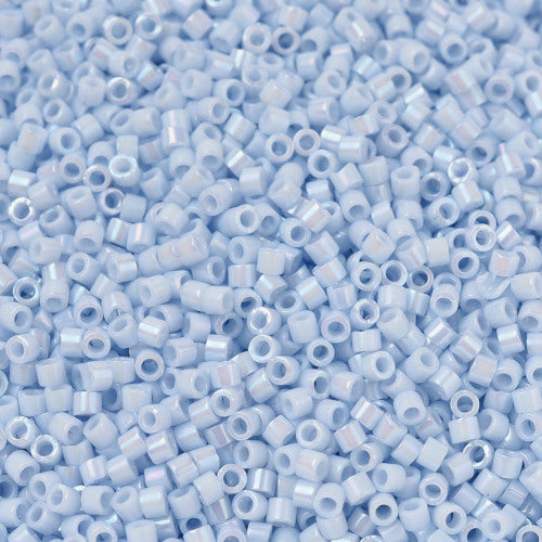 Seed Beads, MIYUKI Delica®, Cylinder, Japanese Seed Beads, 11/0, (DB1507), Opaque Light Sky Blue AB - BEADED CREATIONS