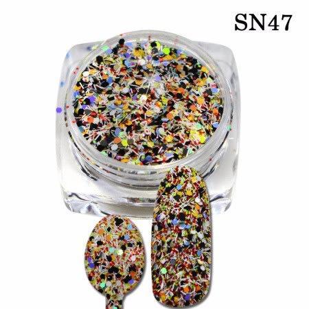 3D Nail Glitter, Black, Yellow, White - BEADED CREATIONS