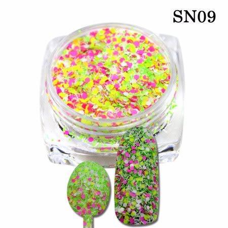 3D Nail Glitter, Green, Pink, White - BEADED CREATIONS