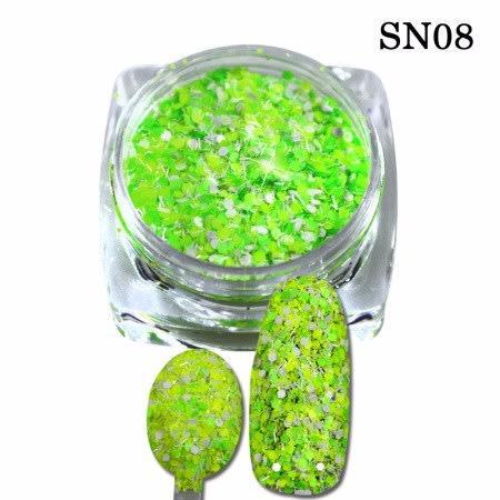 3D Nail Glitter, Green, White - BEADED CREATIONS