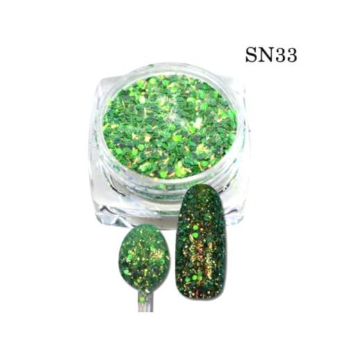 3D Nail Glitter, Pesto - BEADED CREATIONS