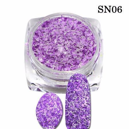 3D Nail Glitter, Purple, White - BEADED CREATIONS