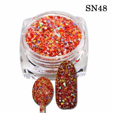 3D Nail Glitter, Red, Yellow - BEADED CREATIONS