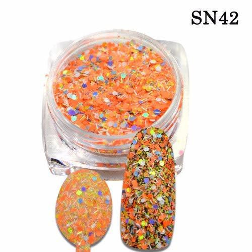 3D Nail Glitter, Yellow, Orange, Purple - BEADED CREATIONS