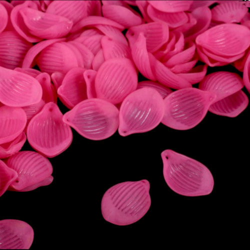 Acrylic Beads, Petal, Opaque, Frosted, Camellia, 16mm - BEADED CREATIONS